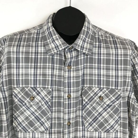 Eddie Bauer Button Up Shirt Men's Large Cotton Casual Short Sleeve Plaid Outdoor - Picture 3 of 9